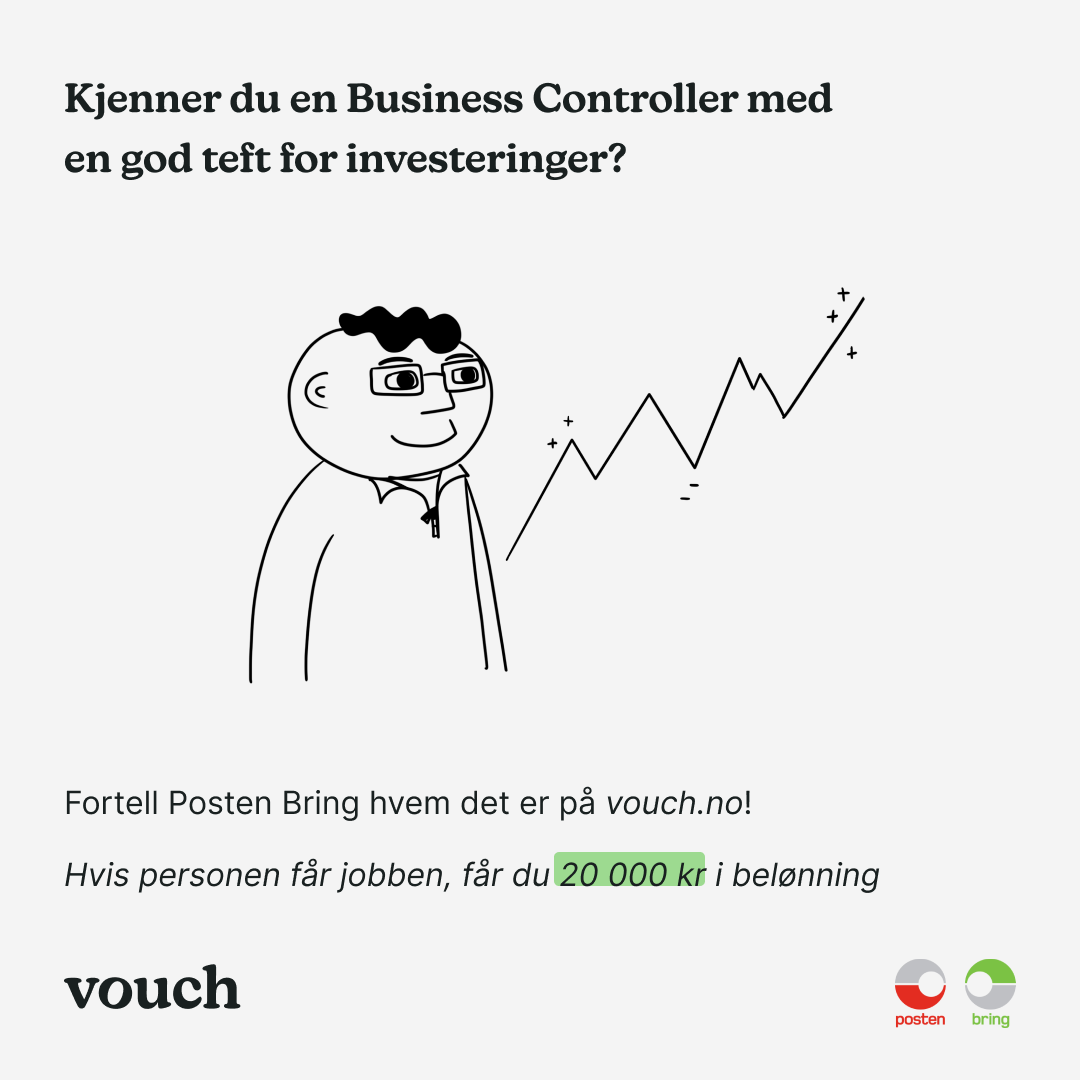 Vouch annonserer for et selskap som søker Business Controller