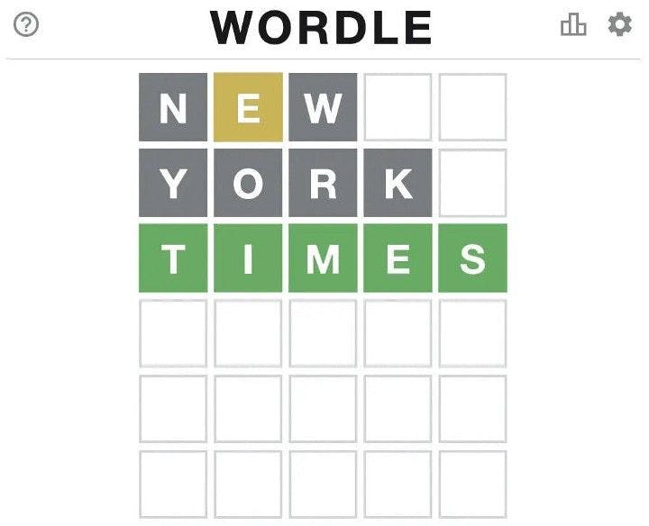 Bilde av spillet “Wordle”.